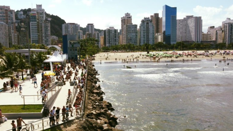 Baixada Santista: confira a previsão do tempo para os próximos dias. - Imagem: reprodução Twitter@santos_agora