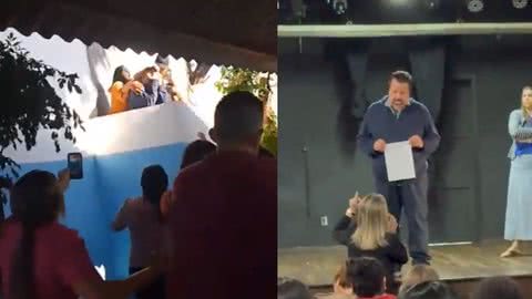 Diretor da creche Irmã Julieta é agredido em meio a protestos por maus-tratos; veja o vídeo - Imagem: Reprodução/Redes Sociais