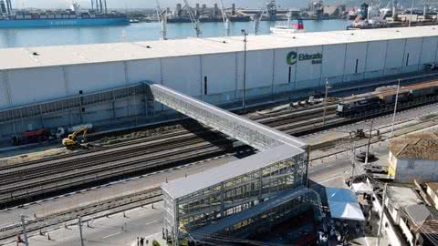 A passarela é uma reivindicação antiga dos trabalhadores portuários - Imagem: Prefeitura de Santos