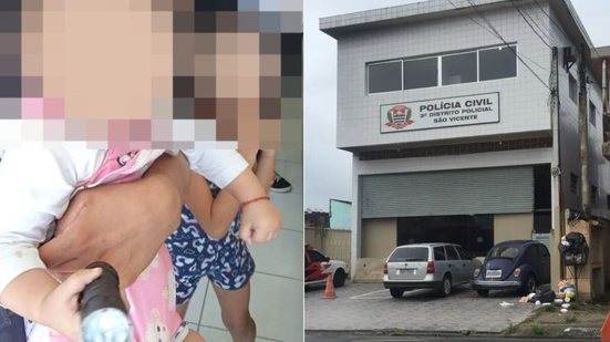 Caso está sob investigação no 3º Distrito Policial de São Vicente e foi registrado como abandono de incapaz - Imagem: Reprodução/Policia Militar e g1 Santos