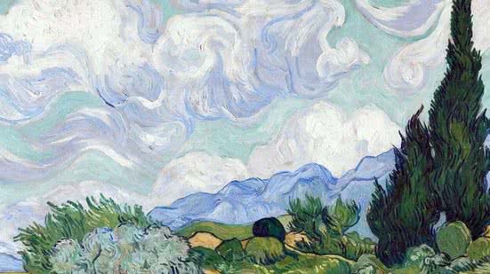 Campo de trigo com ciprestes, de Vincent Van Gogh (1889 - Imagem: Divulgação