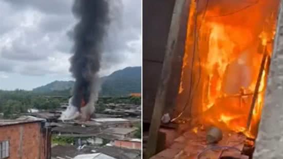 Incêndio na Vila Esperança - Imagem: Reprodução/Redes Sociais
