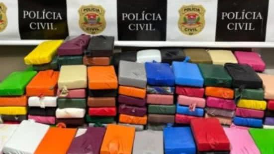 500 quilos de cocaína - Imagem: Reprodução/Polícia Civil