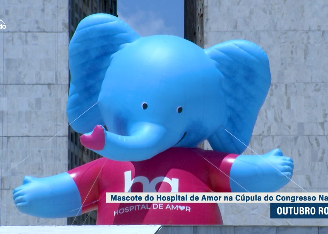 Boneco inflável no Congresso chama a atenção para o câncer de mama — Senado Notícias