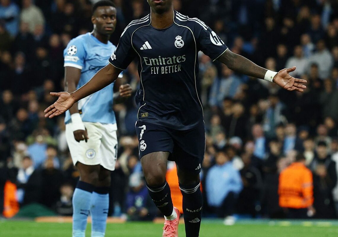 Liga dos Campeões: Vini Júnior marca dois e Real despacha City