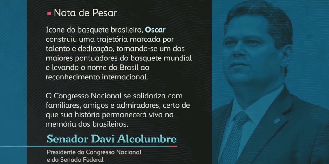 Davi Alcolumbre manifesta pesar pela morte de Oscar Schmidt — Senado Notícias