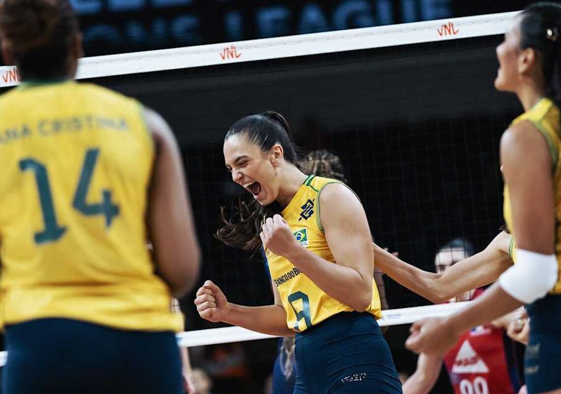 Brasil domina França e segue sem perder na Liga das Nações feminina