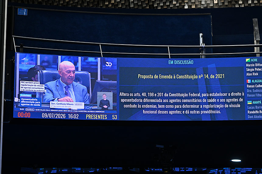 Plenário pode votar na terça PEC dos agentes de saúde em primeiro turno — Senado Notícias