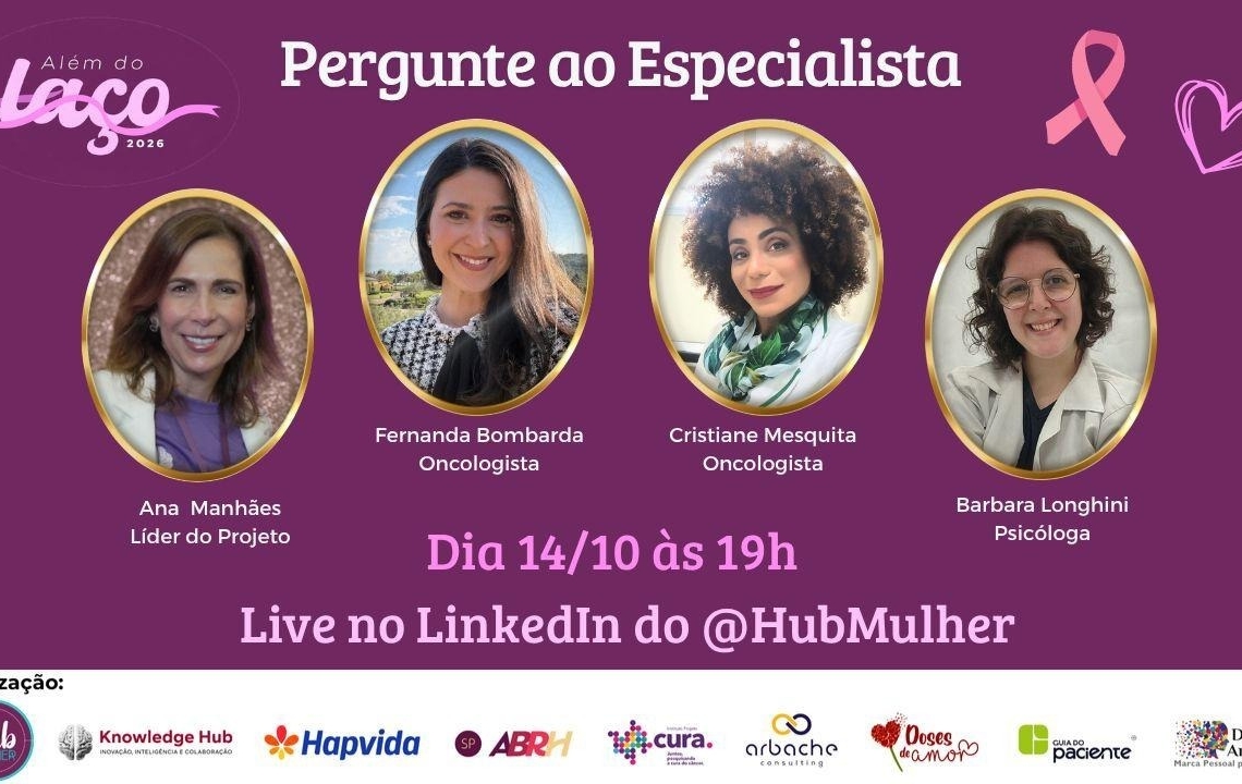 Outubro Rosa: Hapvida leva oncologista e psicóloga a live aberta sobre câncer de mama